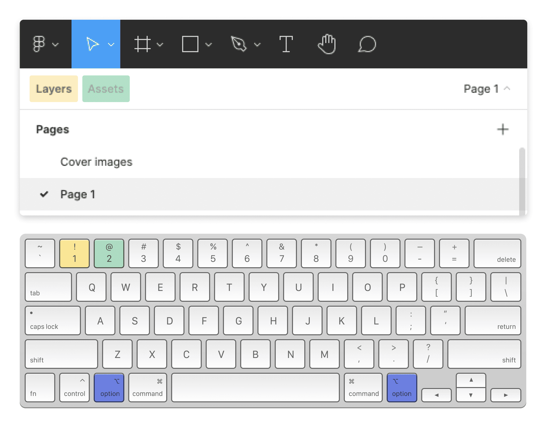 Figma tab navigation with good shortcuts