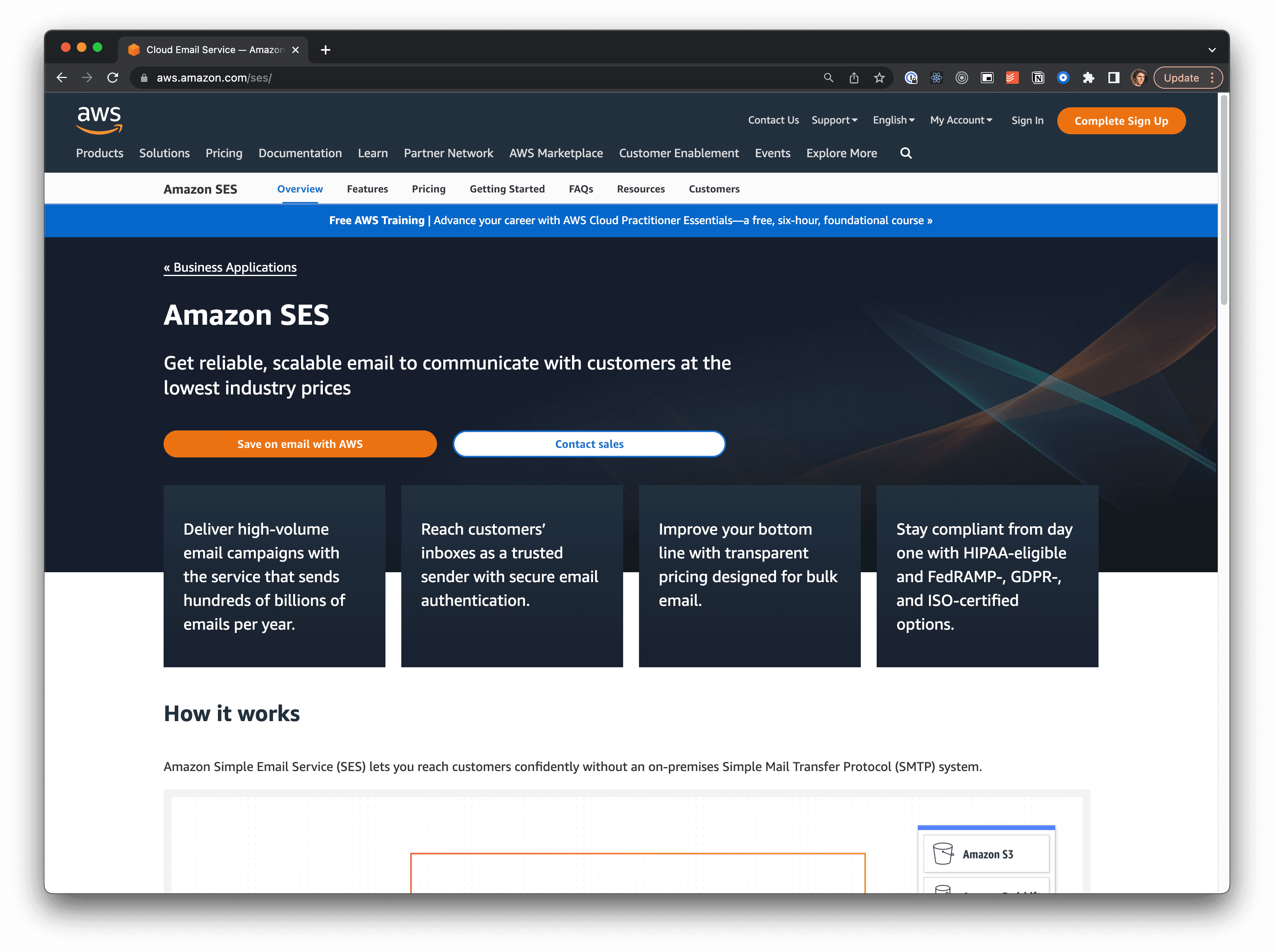 AWS SES website