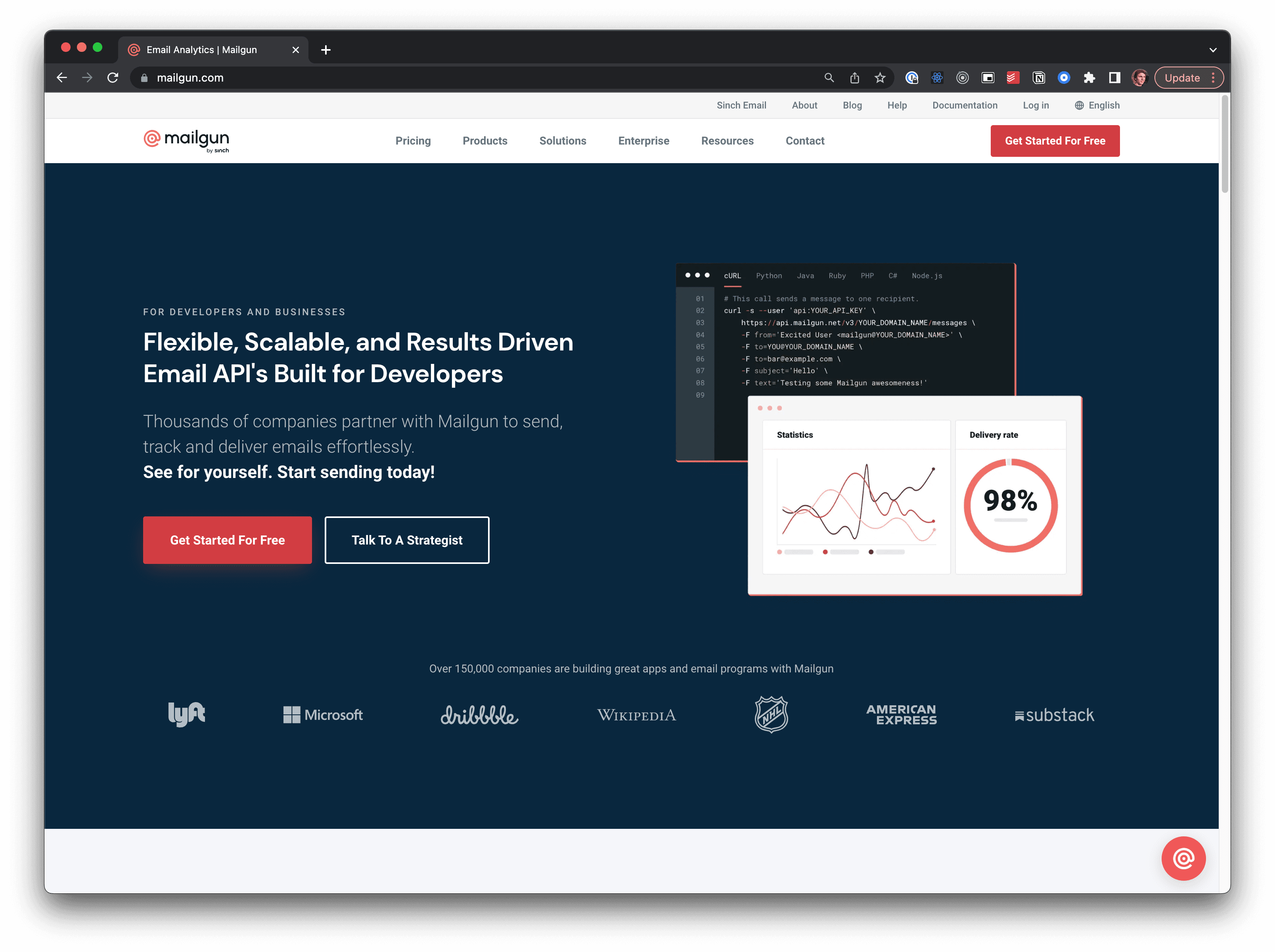 Mailgun website