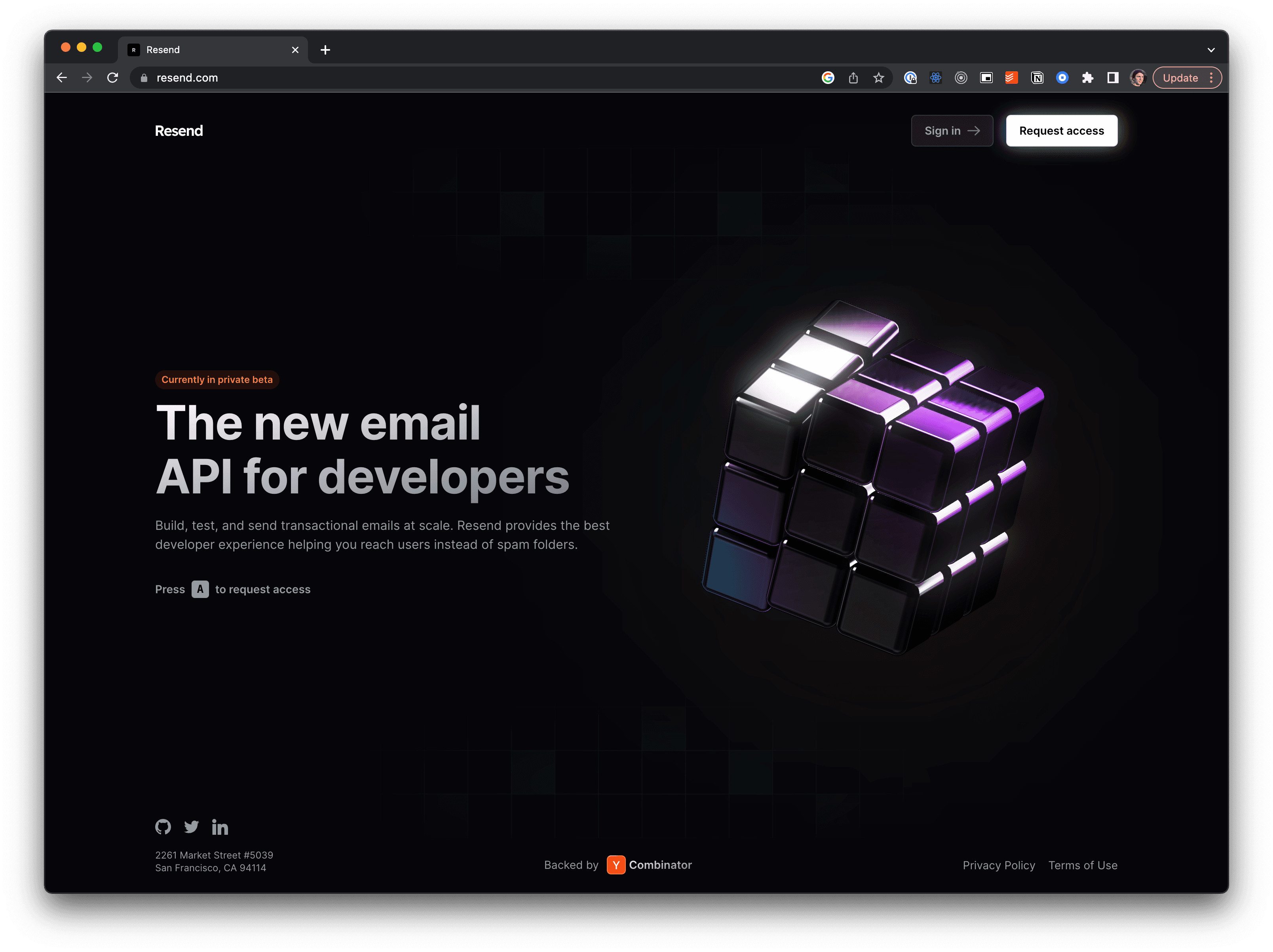 Resend website
