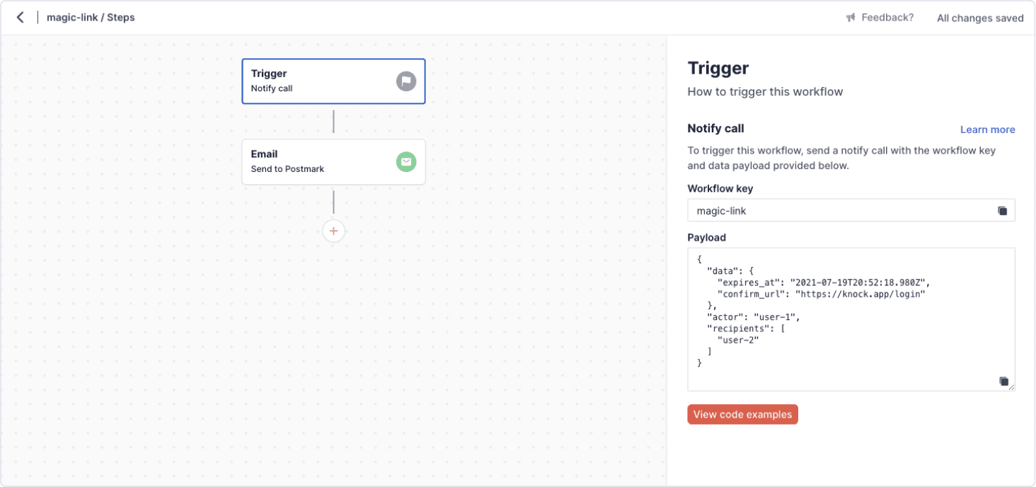 An image of the recipe's notification workflow.