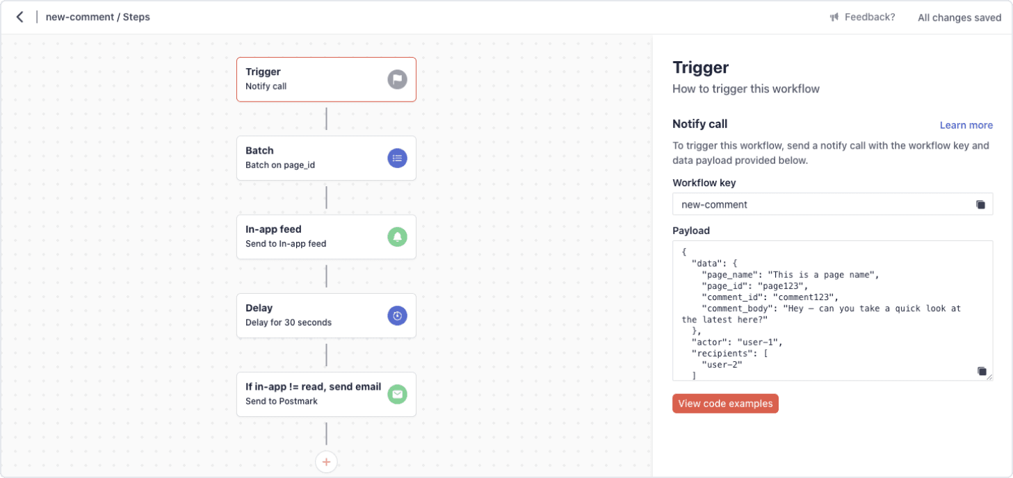 An image of the recipe's notification workflow.