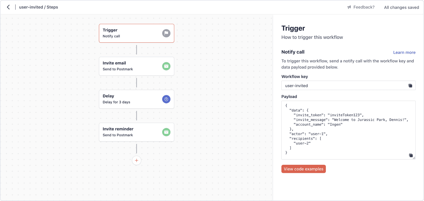 An image of the recipe's notification workflow.