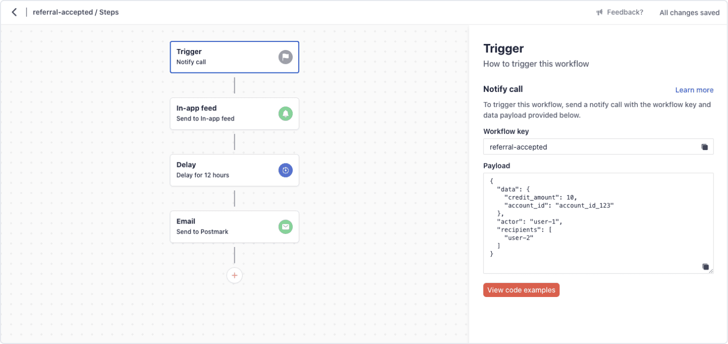 An image of the recipe's notification workflow.