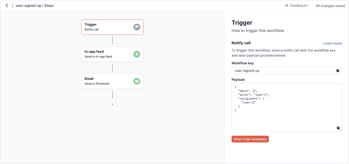 An image of the recipe's notification workflow.