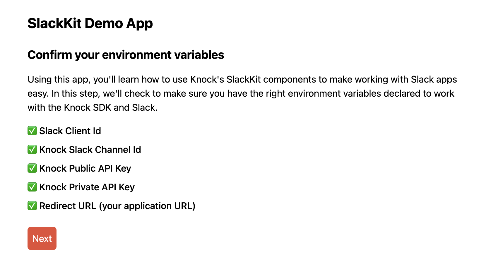 confirm env vars